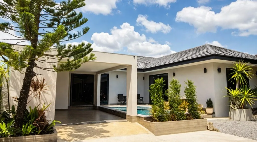 Private carport at a Gran House Vacation villa in Hua Hin